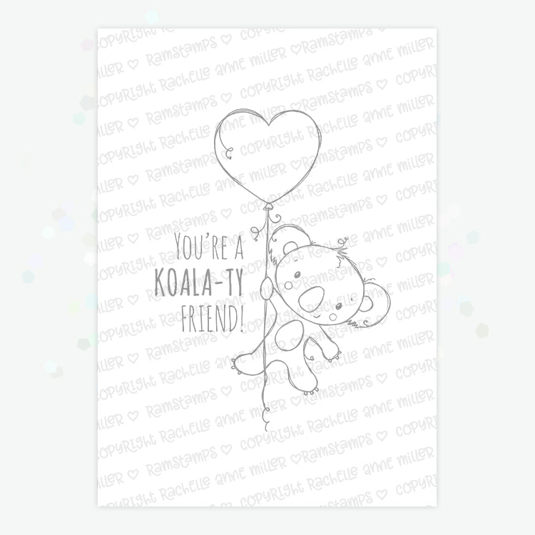 'Animal Valentines - Koala' Digital Stamp