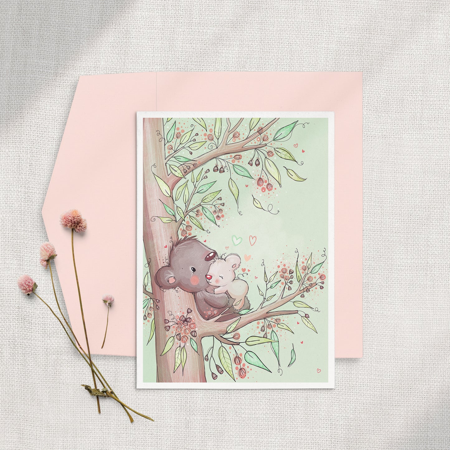 Cuddling Koalas 5x7 Greeting Card