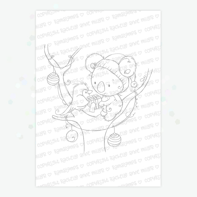 'Kookaburra & Koala Christmas' Digital Stamp