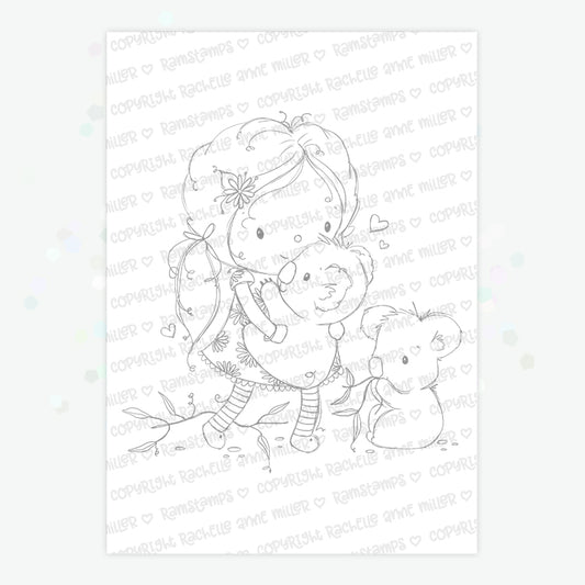 'Koala Girl' Digital Stamp