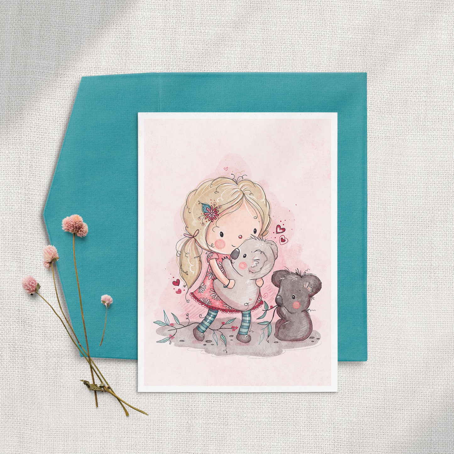Koala Girl 5x7 Greeting Card