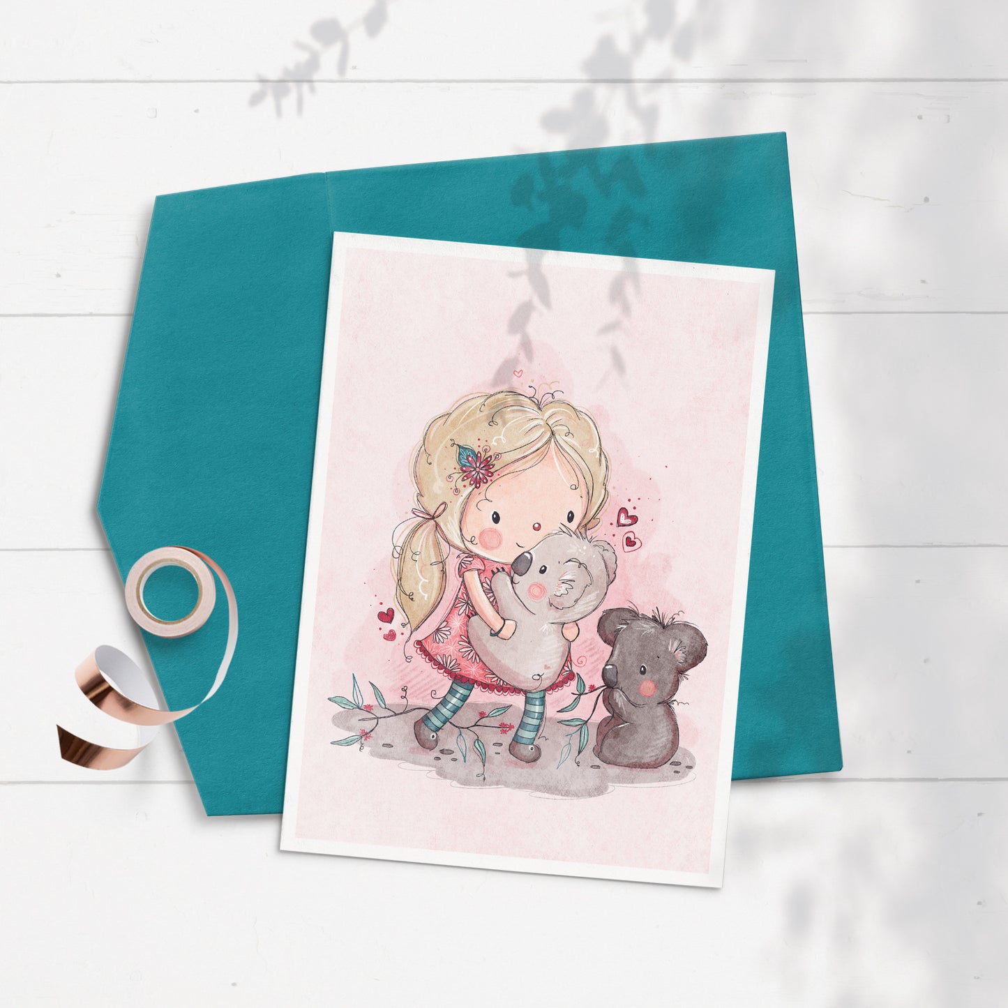 Koala Girl 5x7 Greeting Card