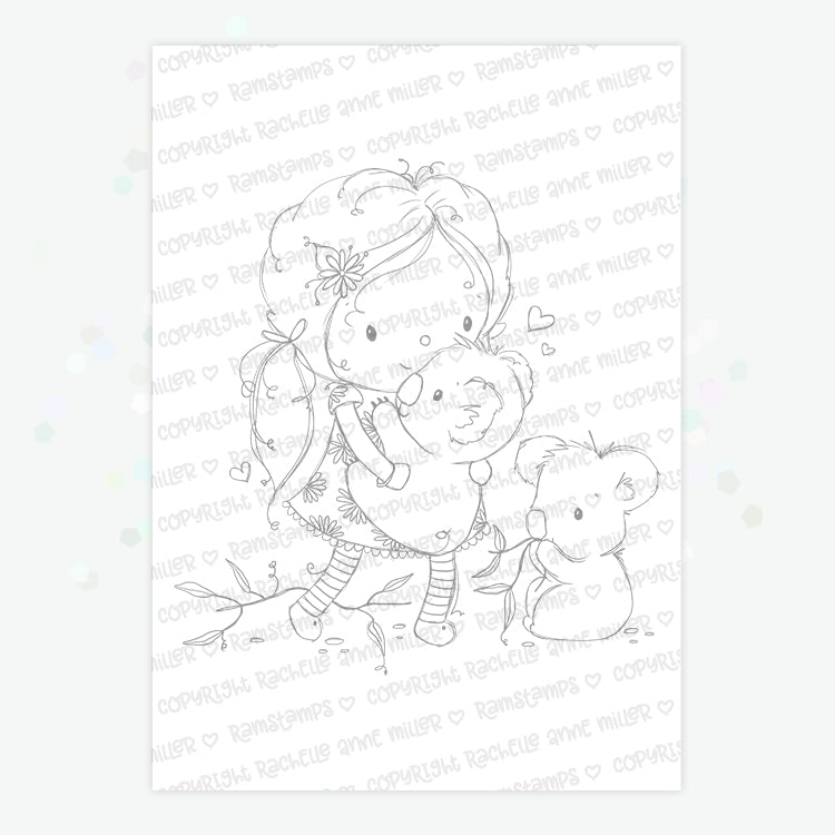 'Koala Girl' Digital Stamp