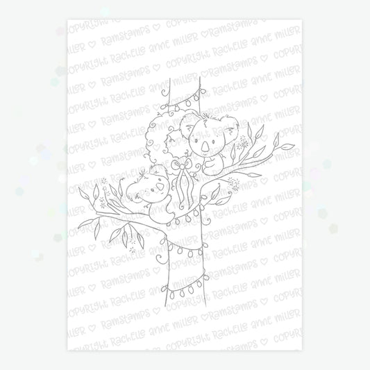 'Koala Christmas Tree' Digital Stamp