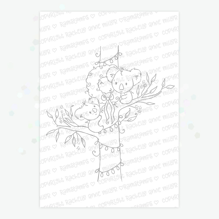 'Koala Christmas Tree' Digital Stamp