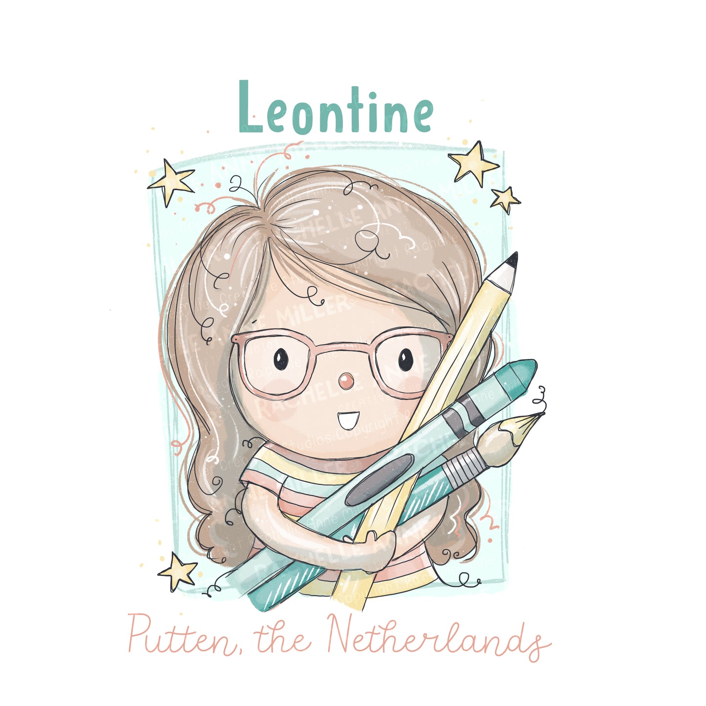 'Leontine Loves Art' Profile Digital Stamp