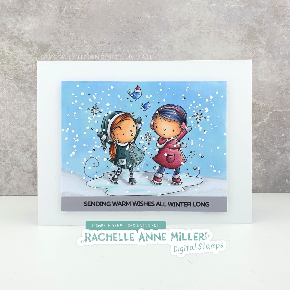 'Ice Skating' Christmas Digital Stamp