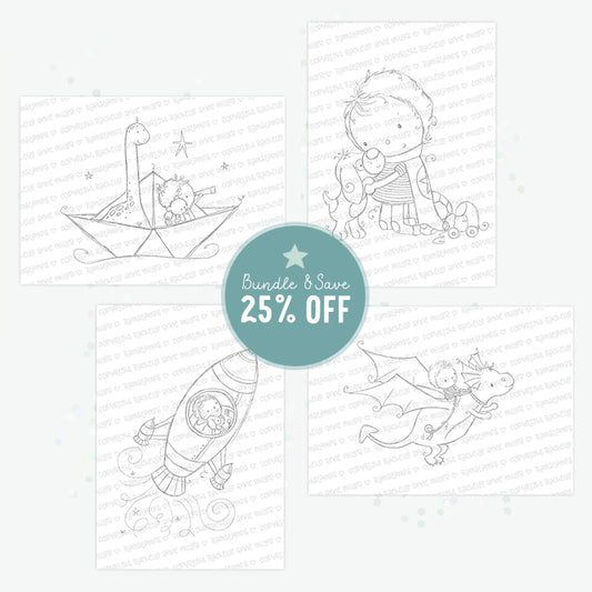 'Little Boy' Digital Stamp Set