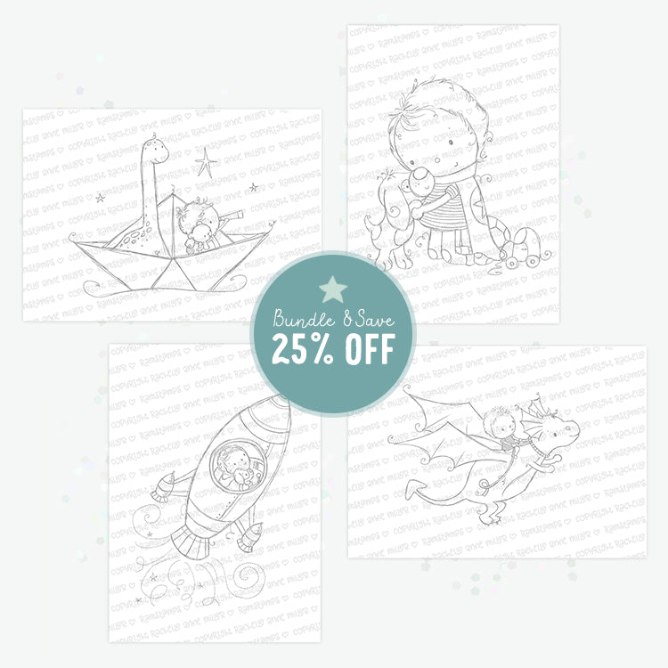 'Little Boy' Digital Stamp Set