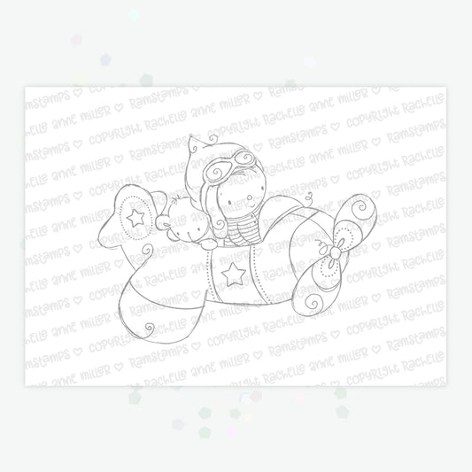 'Little Pilot' Digital Stamp