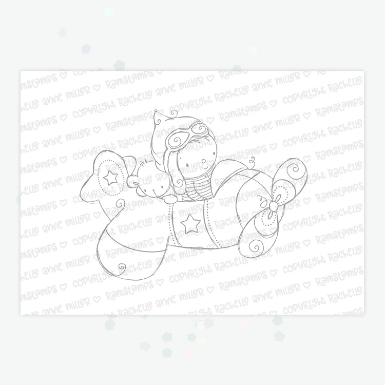 'Little Pilot' Digital Stamp