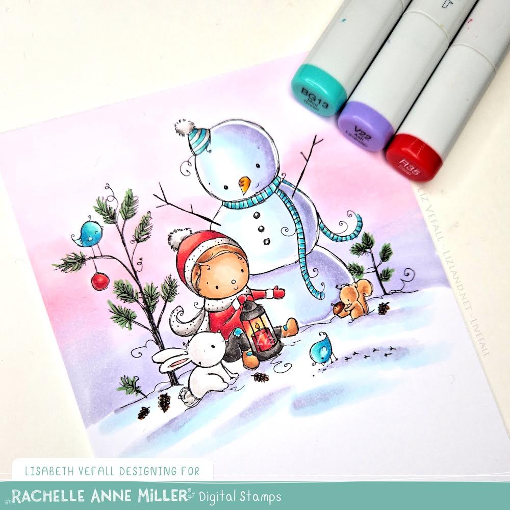 'Woodland Snowman' Digital Stamp
