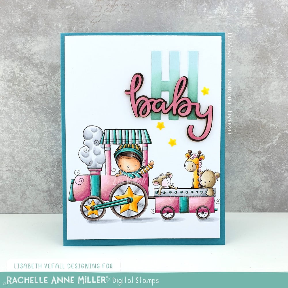 'Animal Train' Digital Stamp