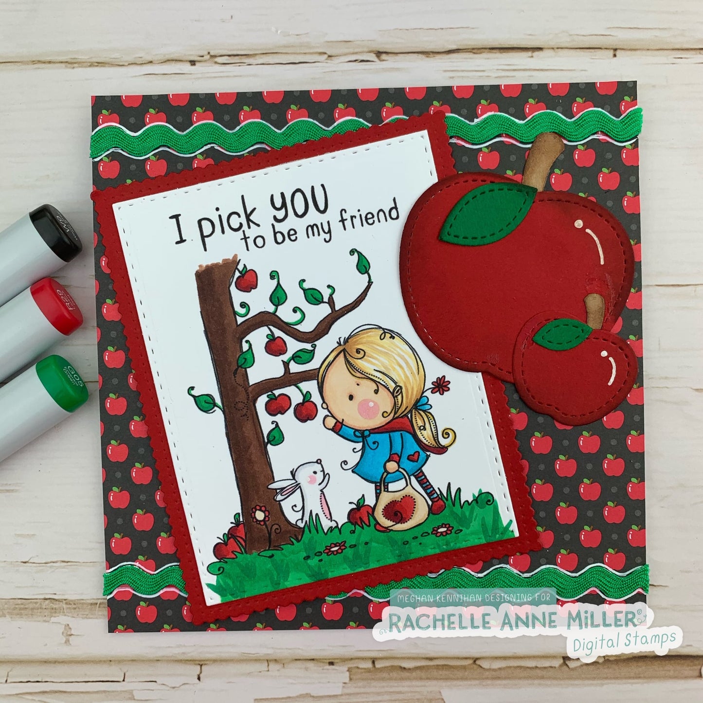 'Apple Picking' Digital Stamp