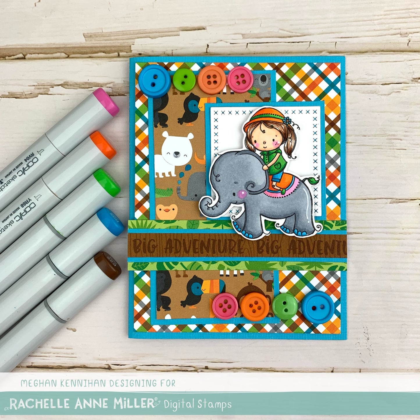 'Elephant Adventure' Digital Stamp
