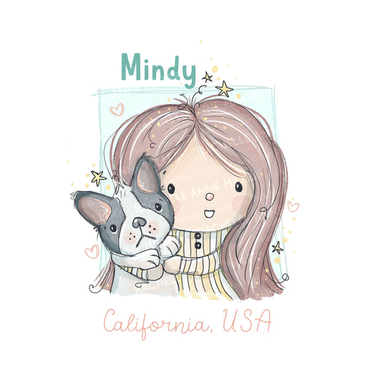 'Mindy's Frenchie' Profile Digital Stamp