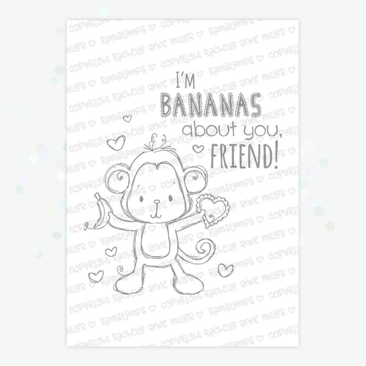 'Monkey Love' Digital Stamp