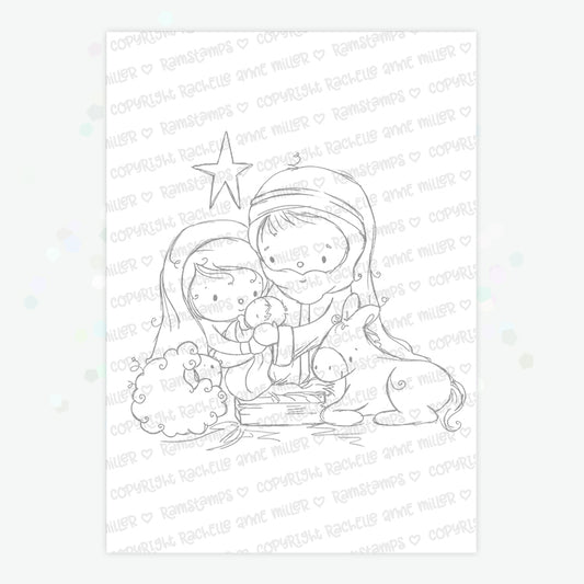 'Nativity' Christmas Digital Stamp