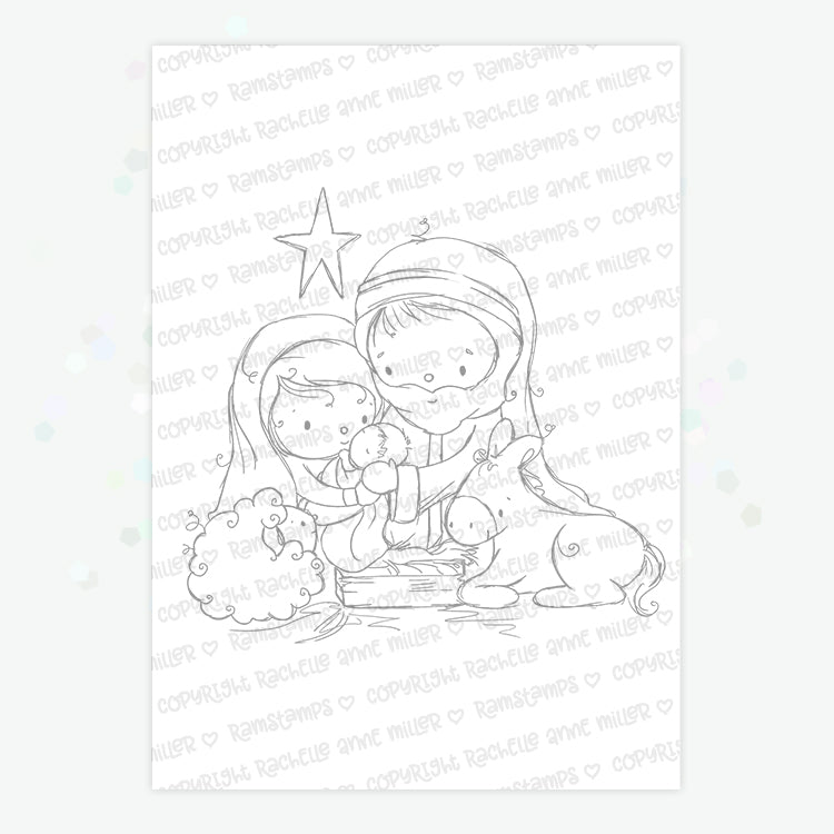 'Nativity' Christmas Digital Stamp