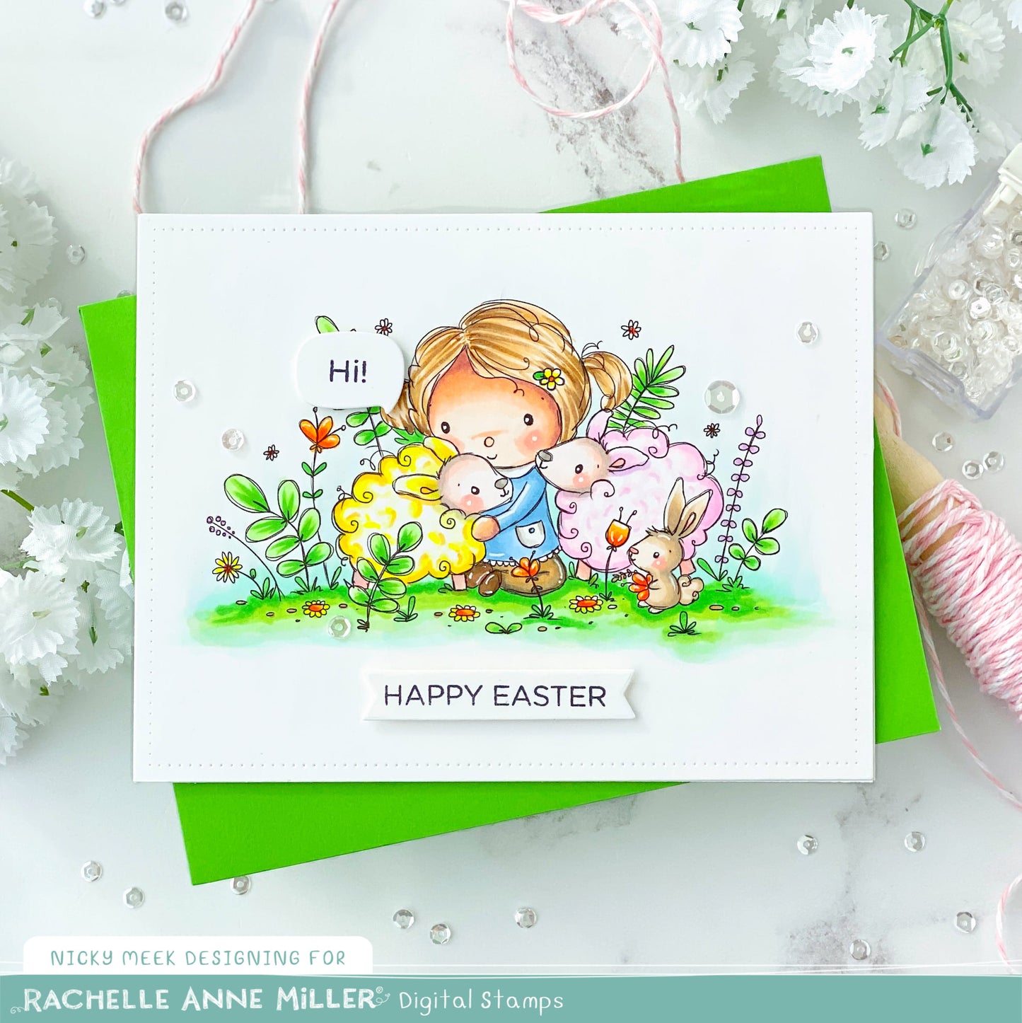 'Lamb Cuddle' Digital Stamp