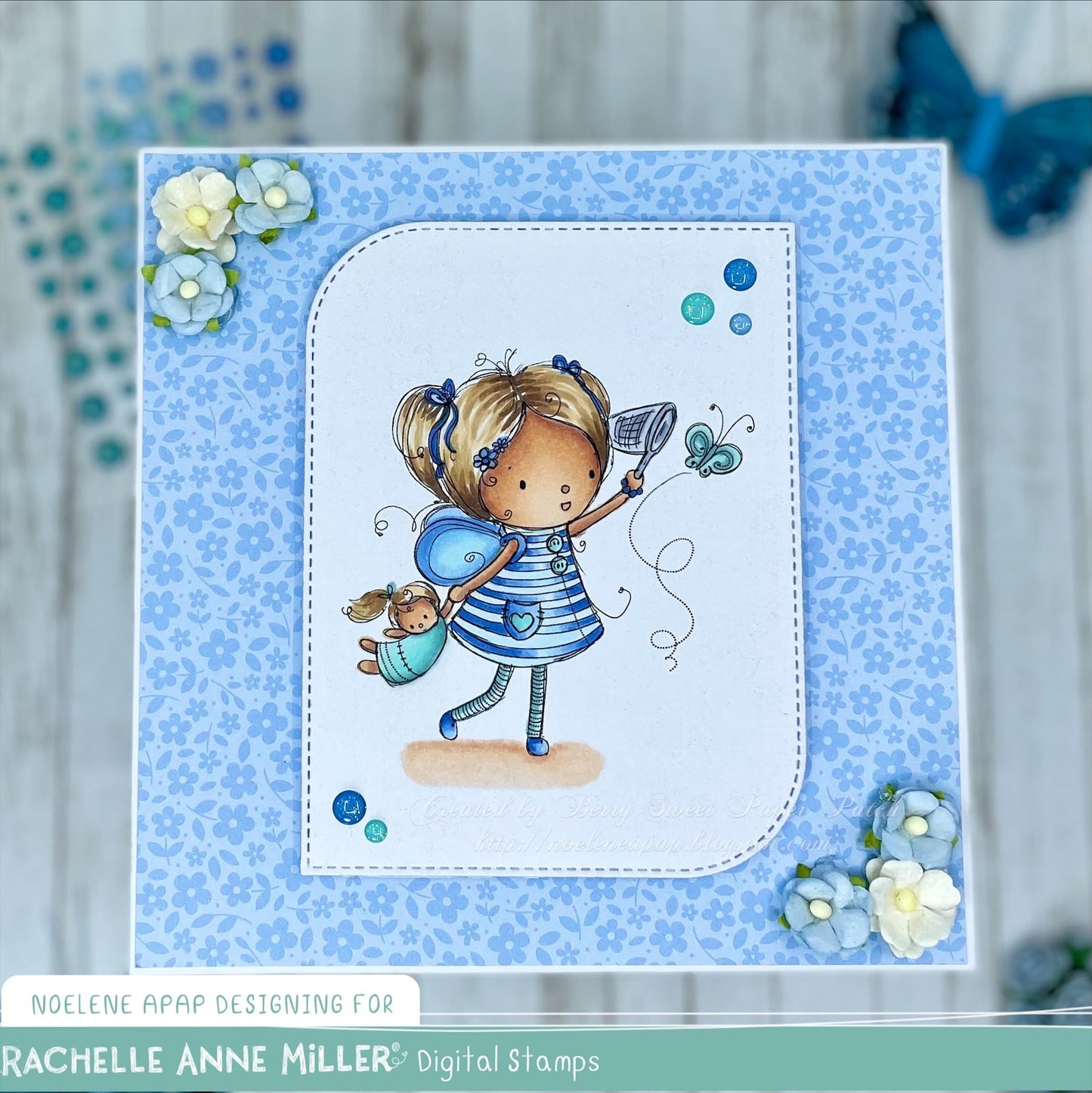 'Catching Butterflies' Digital Stamp