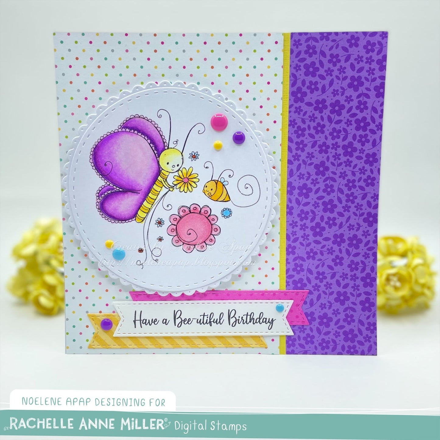 'Butterfly & Bee' Digital Stamp