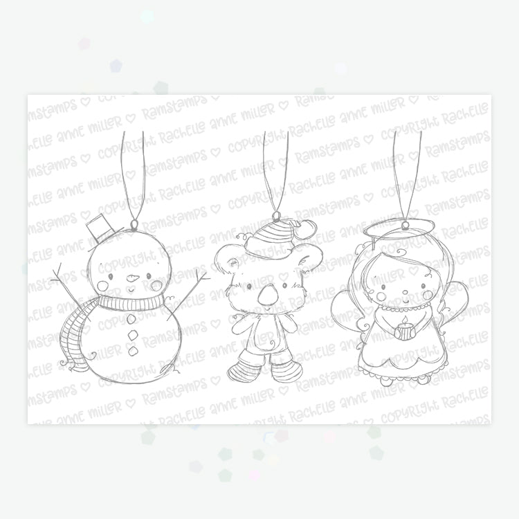 'Christmas Ornaments' Digital Stamp