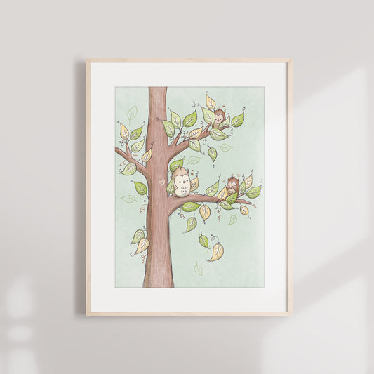 'Owl Find You!' Children's Wall Art Print