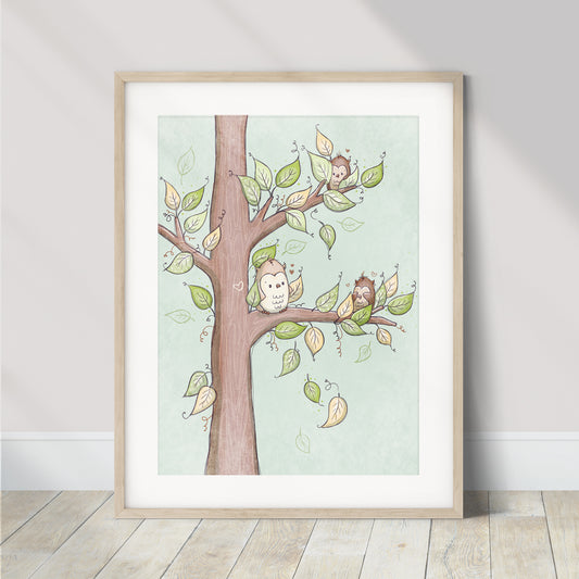 'Owl Find You!' Children's Wall Art Print