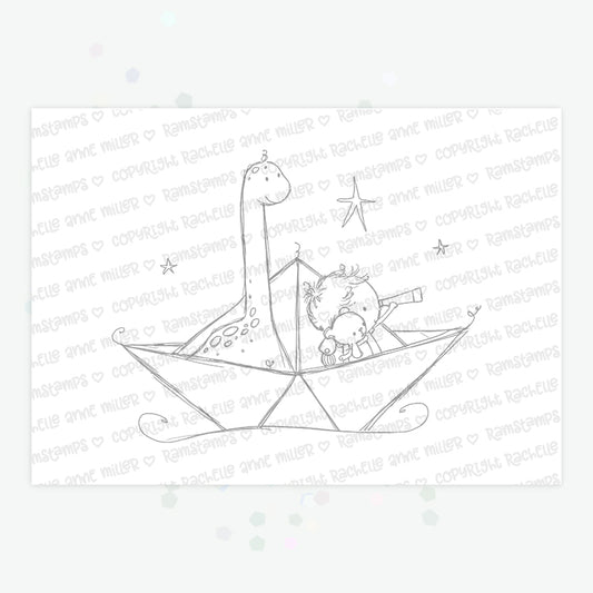 'Paper Boat' Digital Stamp