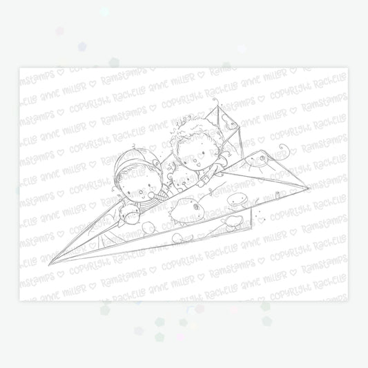 'Paper Plane' Digital Stamp