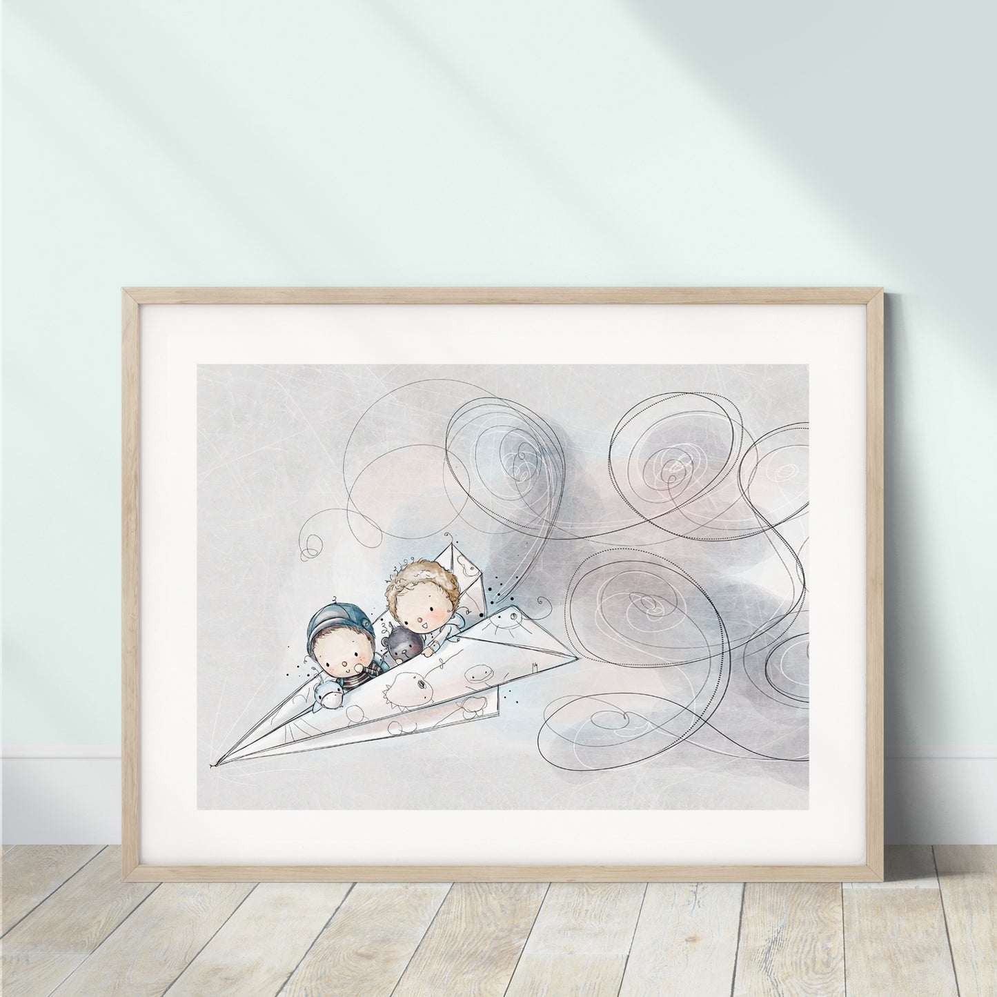 'Paper Plane Ride' Children's Wall Art Print