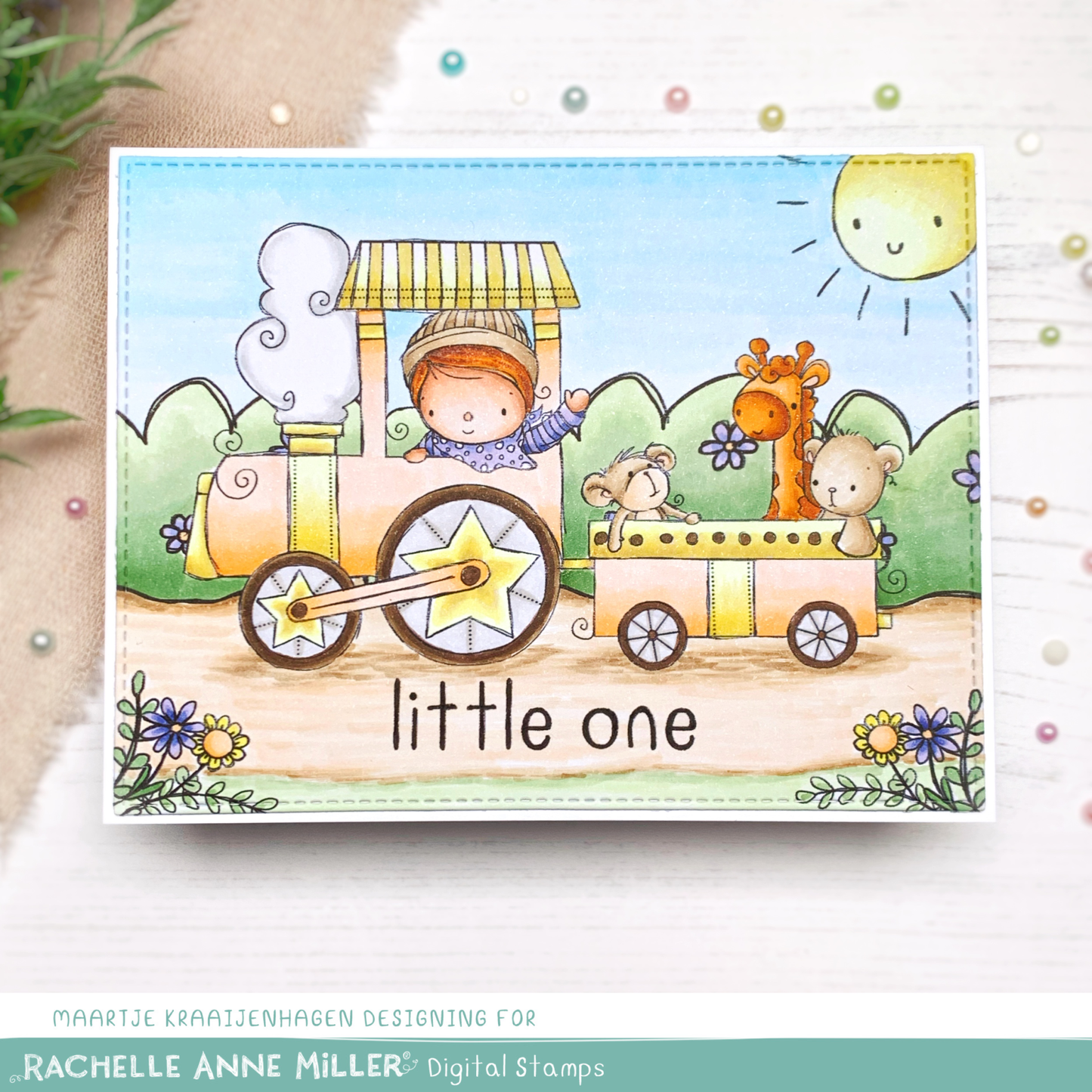 'Animal Train' Digital Stamp