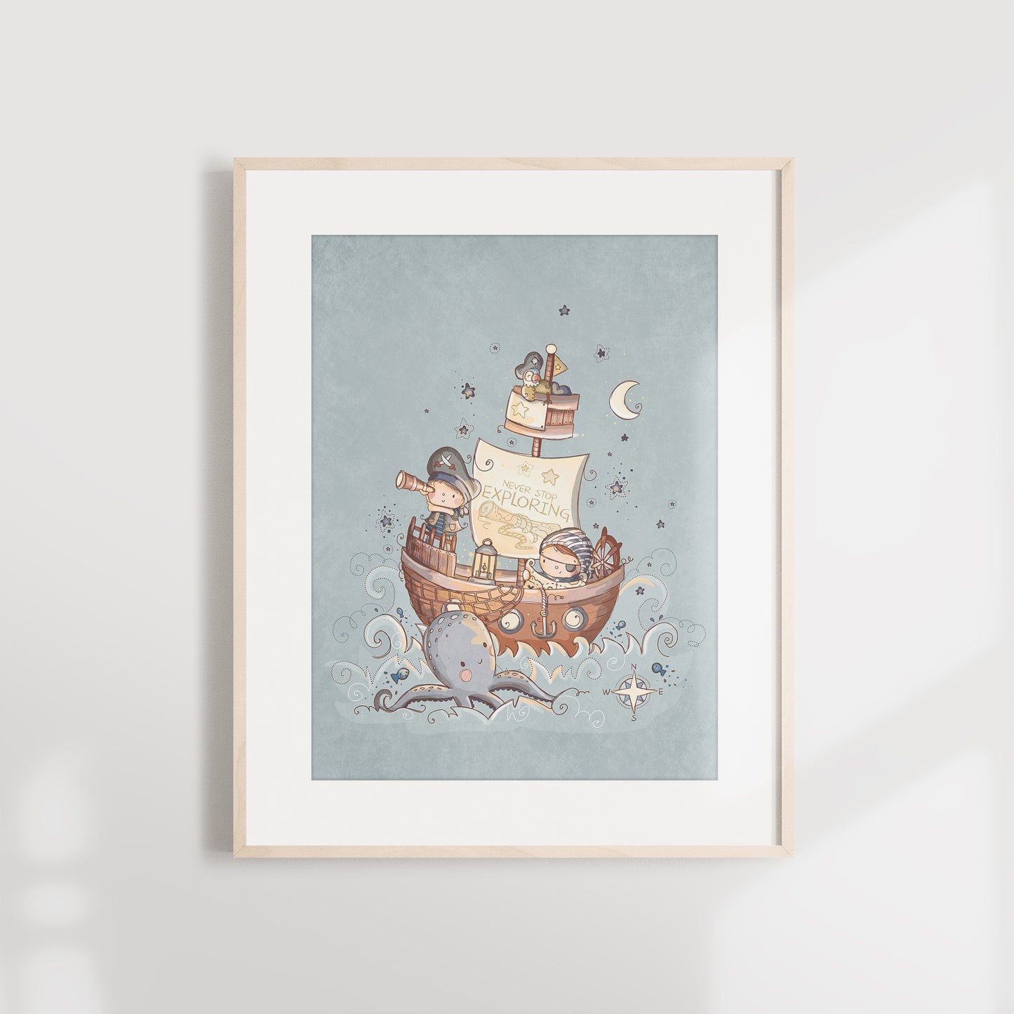 'Pirate Ship' Children's Wall Art Print