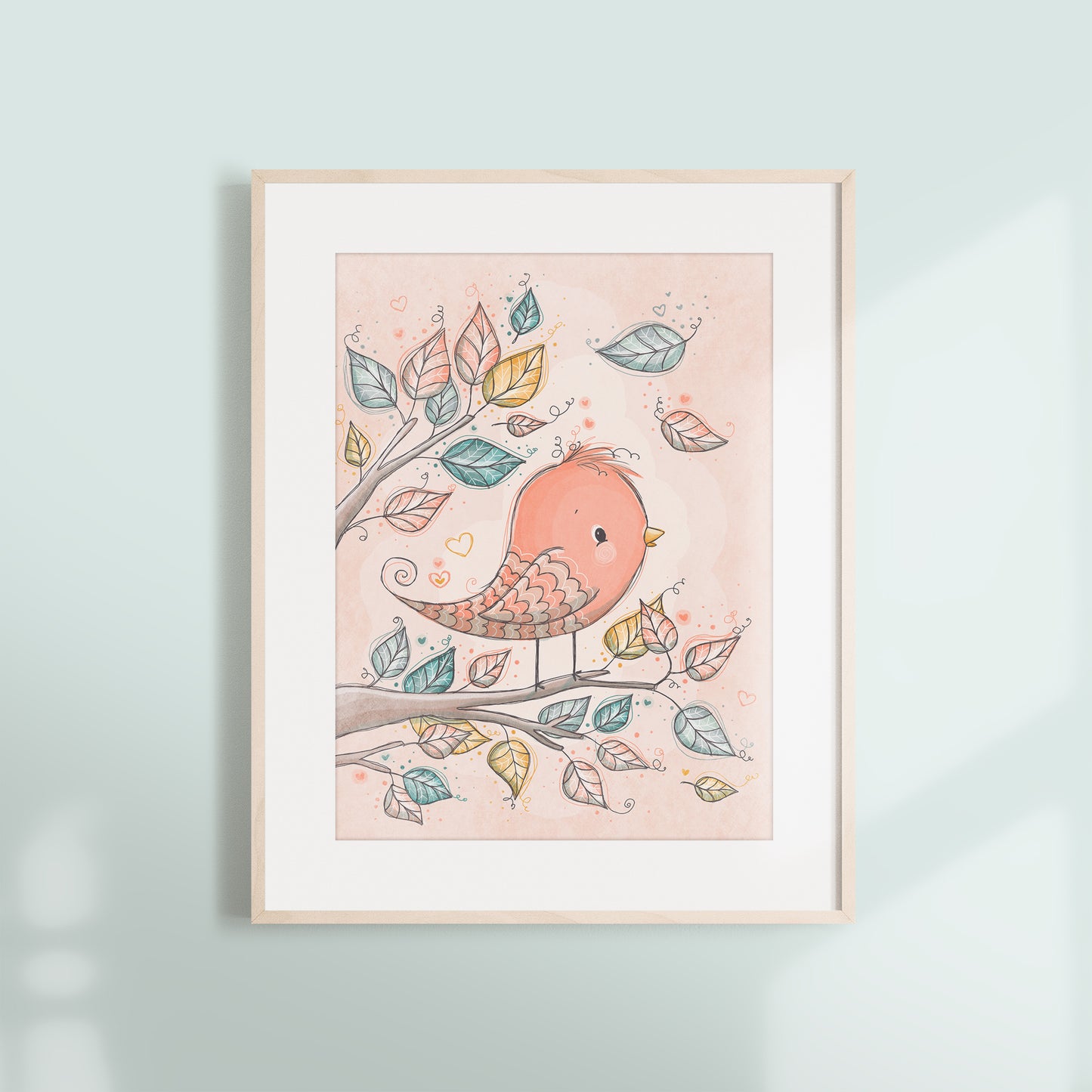'Pretty Bird' Children's Wall Art Print