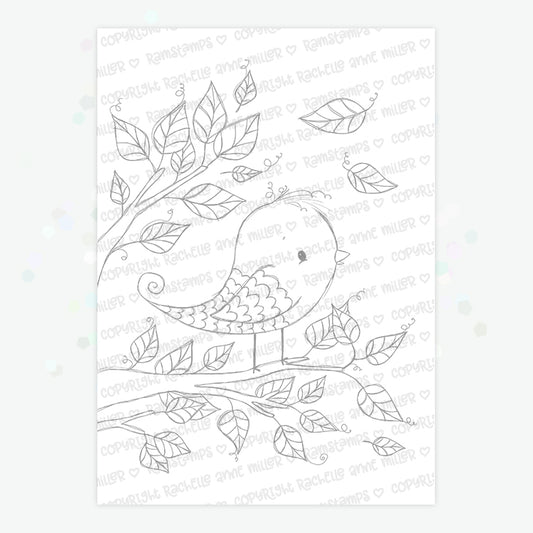 'Pretty Bird' Digital Stamp