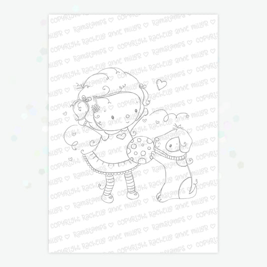 'Puppy Girl' Digital Stamp