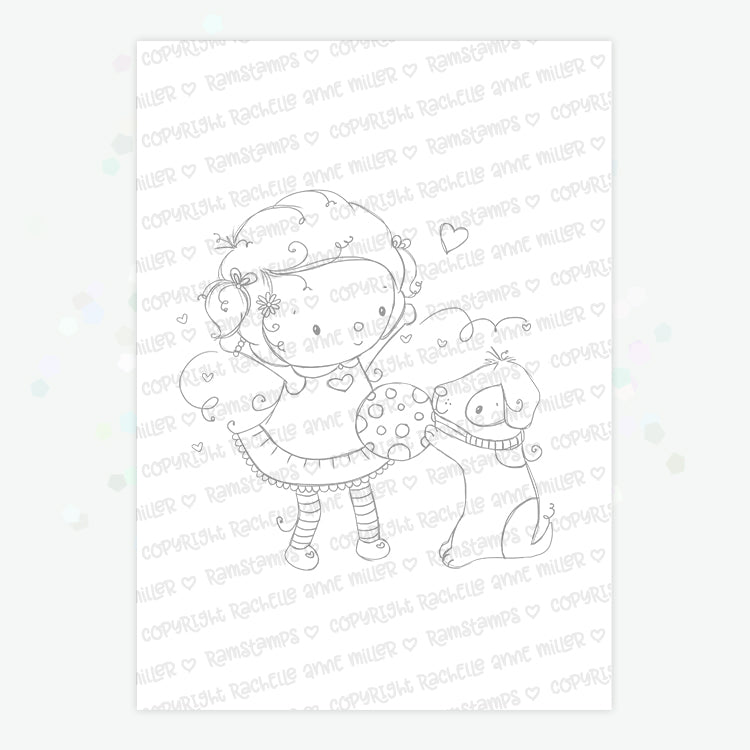 'Puppy Girl' Digital Stamp