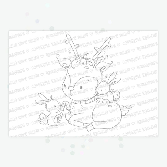 'Sweet Reindeer' Digital Stamp