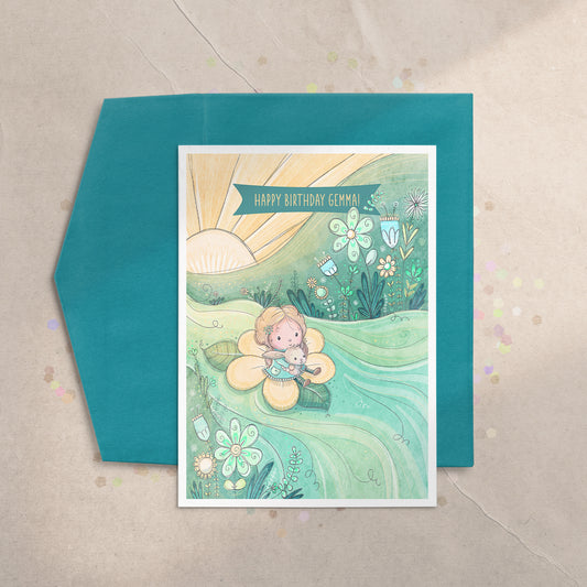 Flower River 5x7 Greeting Card