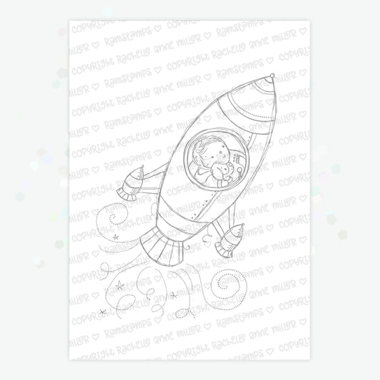 'Space Rocket' Digital Stamp