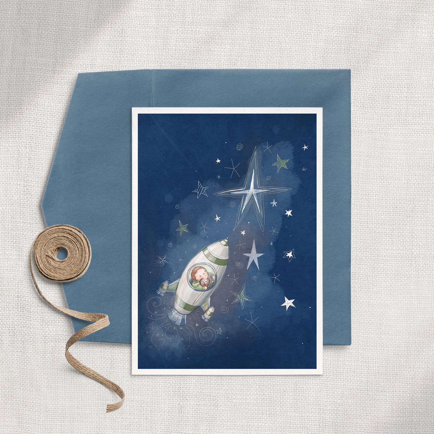 Space Rocket 5x7 Greeting Card