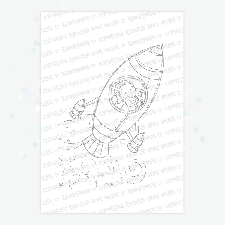 'Space Rocket' Digital Stamp