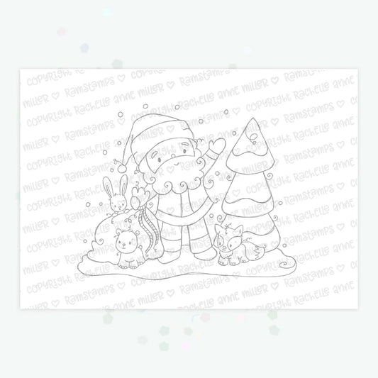 'Woodland Santa' Digital Stamp