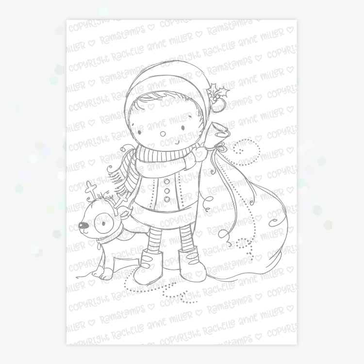 'Santa Boy' Christmas Digital Stamp