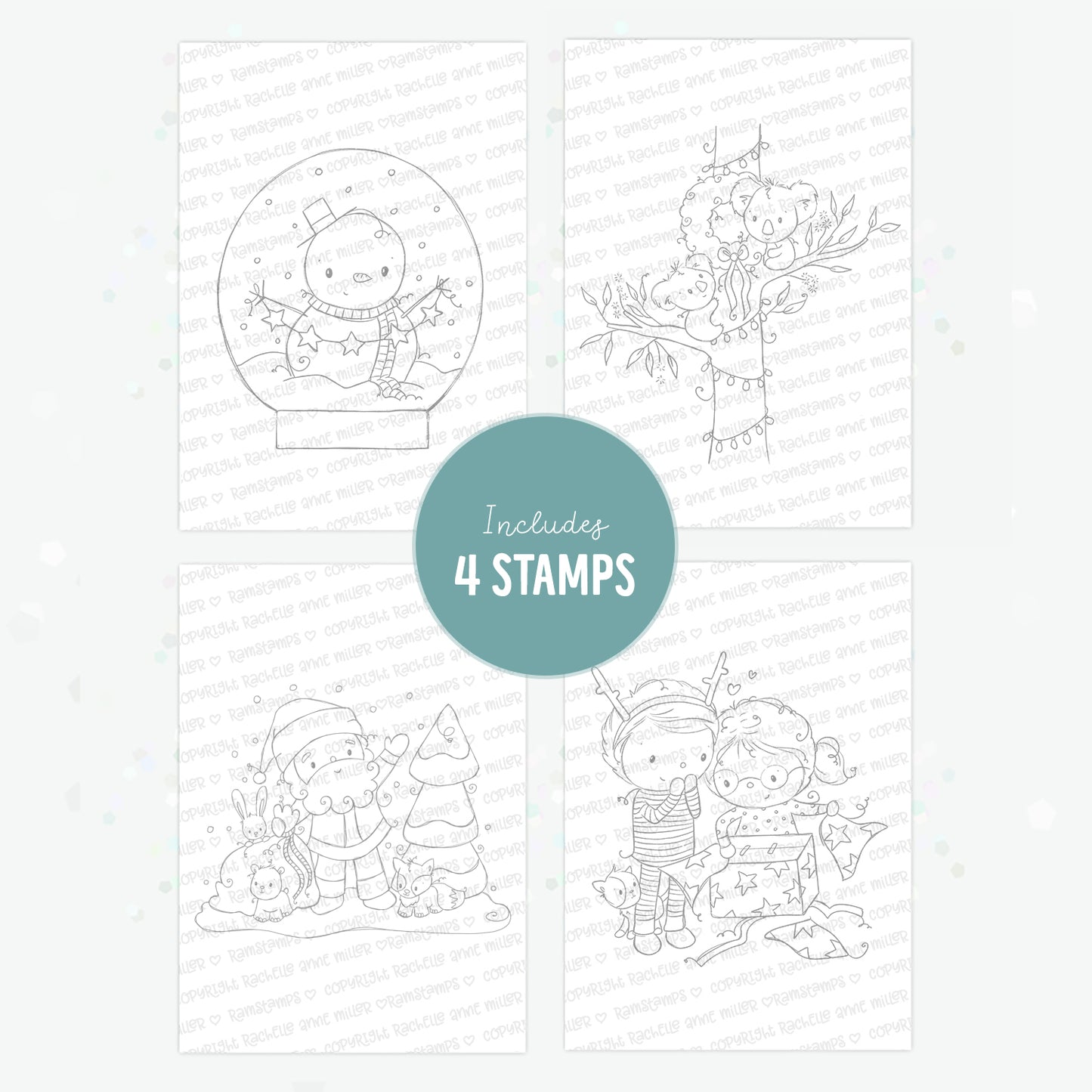 'Cute Christmas' Digital Stamp Set