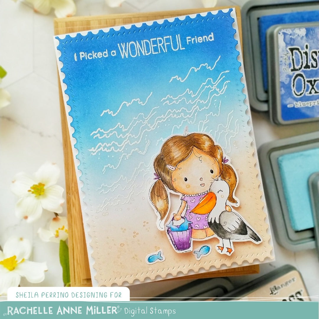 'Pelican Girl' Digital Stamp