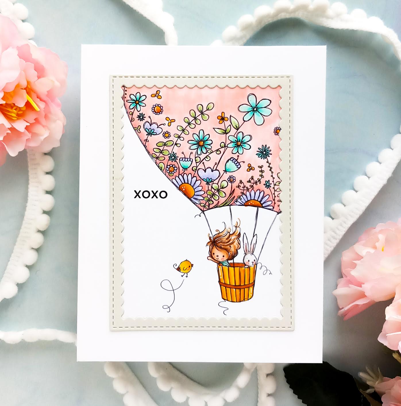 'Hot Air Balloon' Digital Stamp