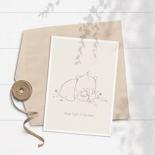 Baby Bear Sketch 5x7 Greeting Card