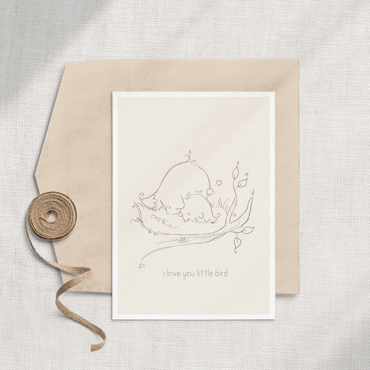 Baby Bird Sketch 5x7 Greeting Card